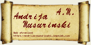 Andrija Mušurinski vizit kartica